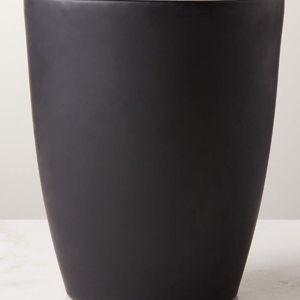 Rubber Coated Black Modern Waste Basket + Reviews | CB2