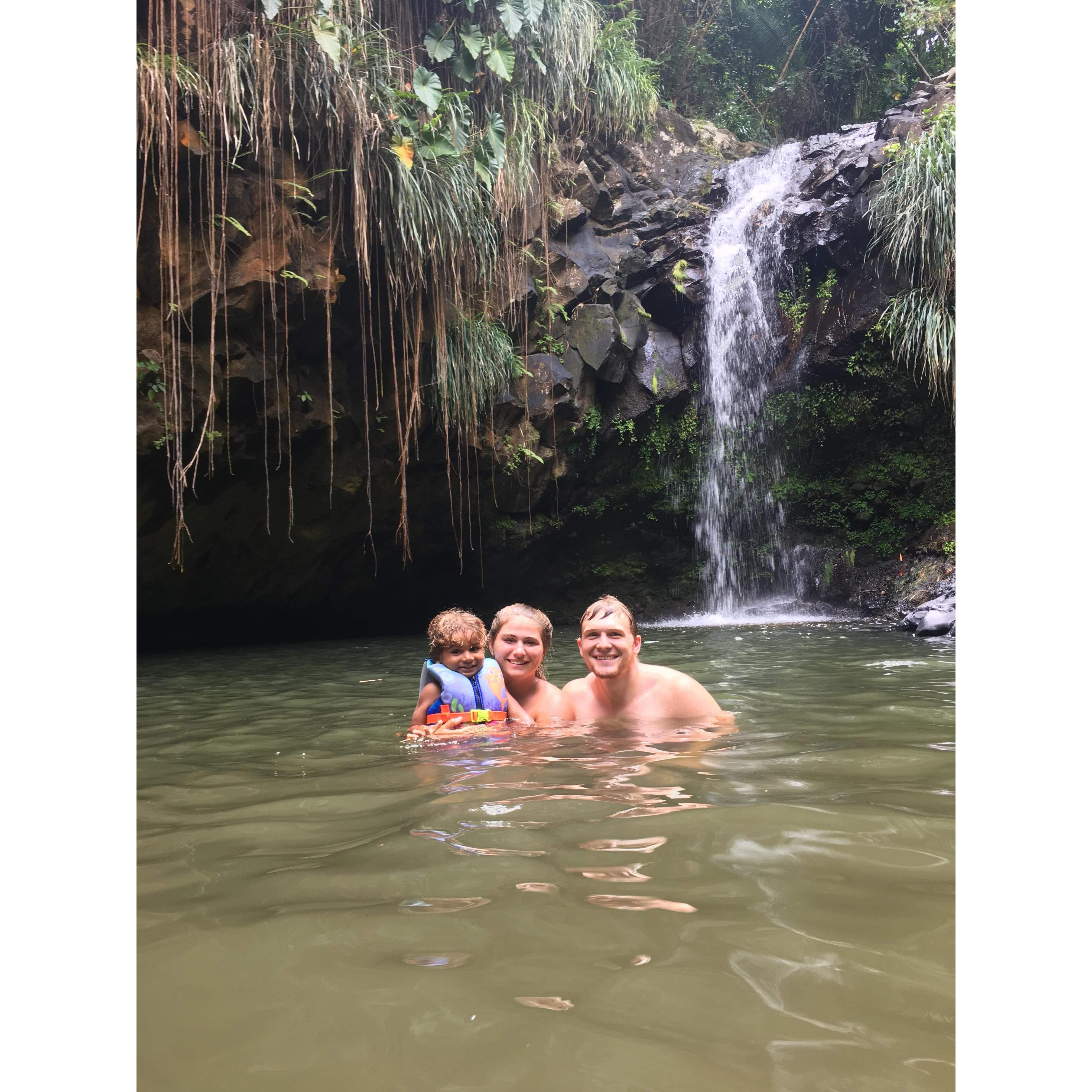 Swimming at Annandale waterfall.