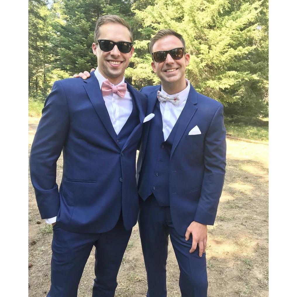 Trevor and his best friend/groomsman Jordan on Jordan’s wedding day