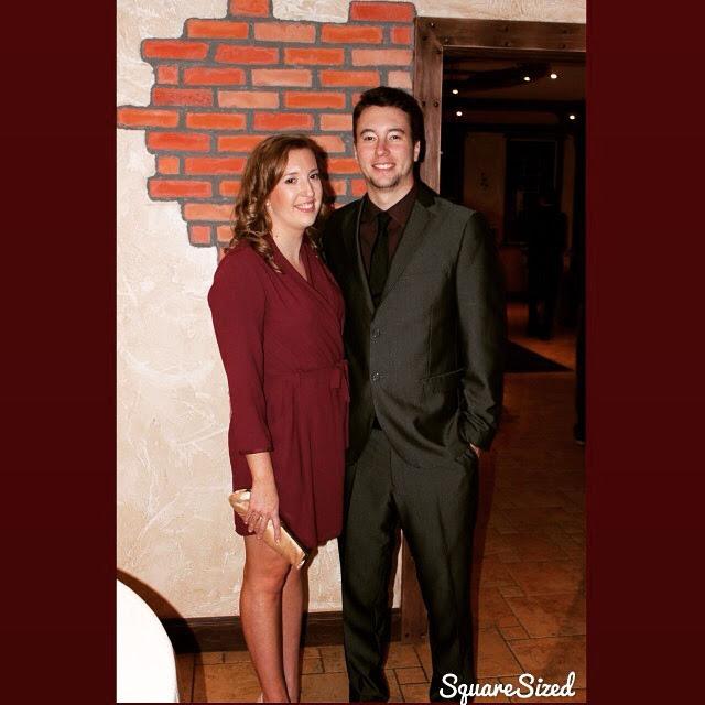 Our first official photo as a couple! This was 3 weeks after we started dating at Ryan's Aunt's wedding!