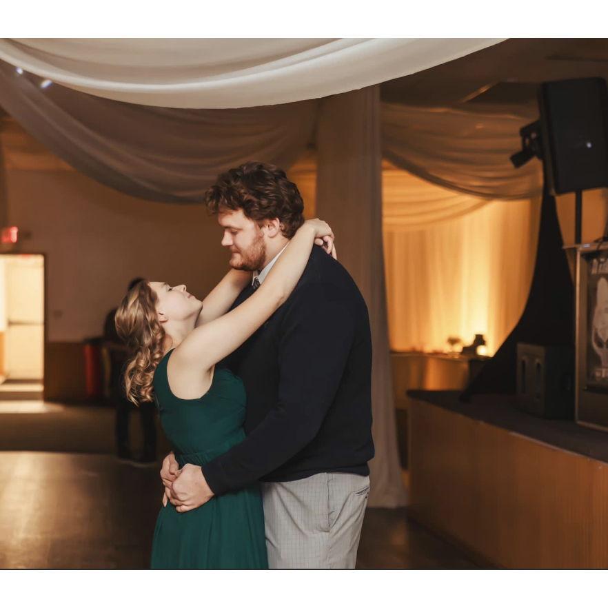 Dancing at Kaity and Adam's wedding reception 2023.