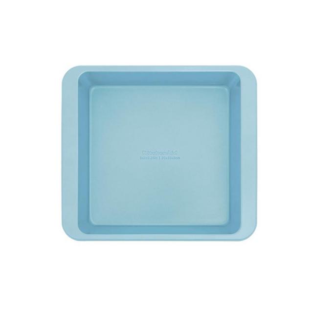KitchenAid 9-In Nonstick Swiss Engineered Aluminized Steel Square Cake Pan, Dishwasher Safe, Mineral Water