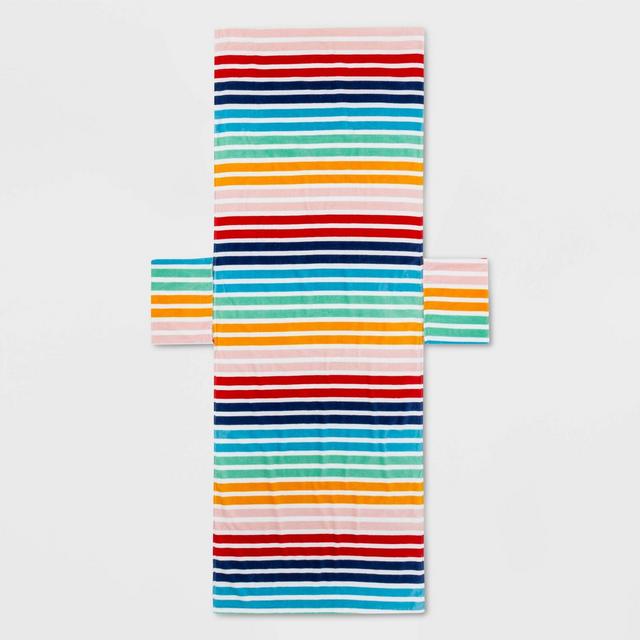 Pocket Lounge Striped Chair Towel Rainbow - Sun Squad™