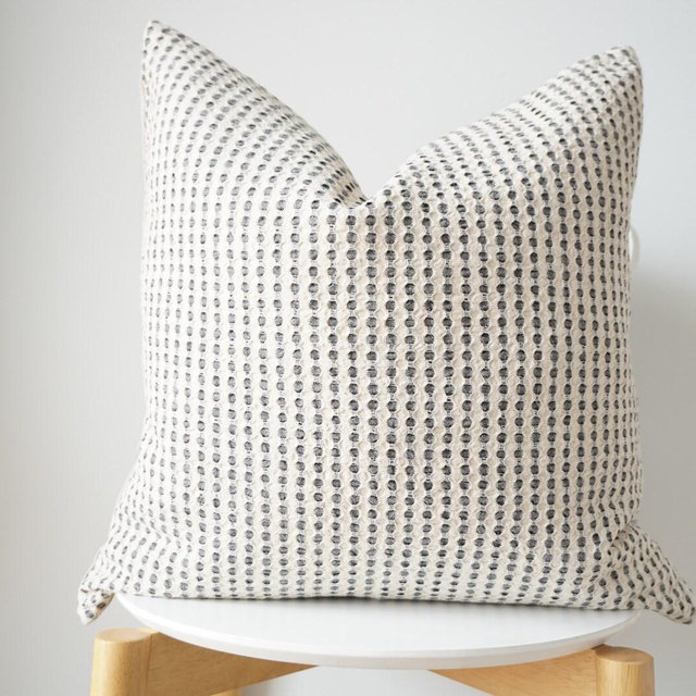 White Cream Black Striped Pillow Cover
