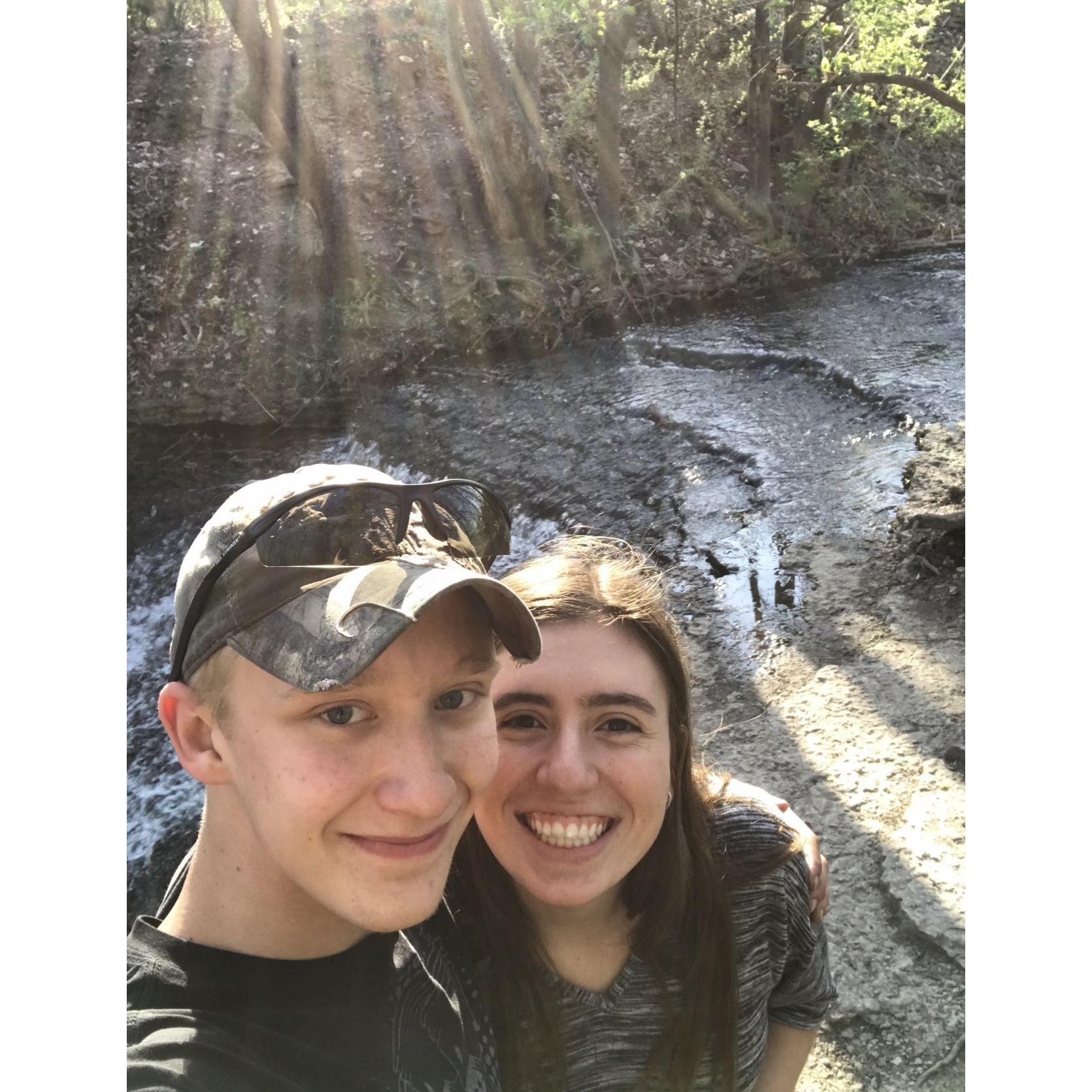 Taking pictures at Jon J Duerr Forest Preserve