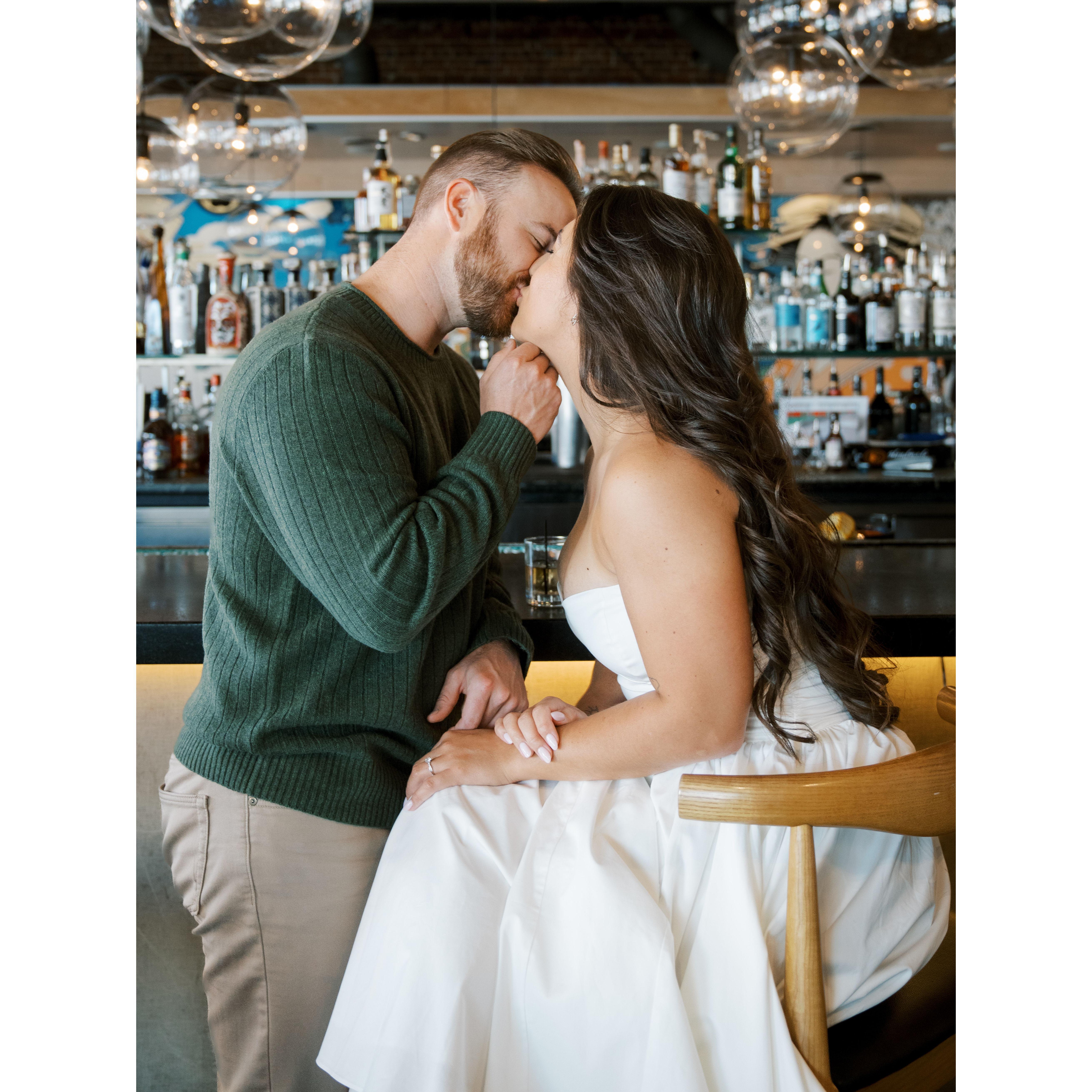 A mini engagement photo session at one of our favorite sushi spots! Taka in Asbury Park