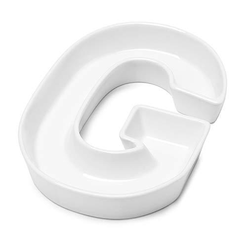 Sweese 708.907 Porcelain Letter Candy Dish, Letter G, White Candy Bowl - Decorative Serving Dish for Weddings, Anniversaries, Baby Showers, Birthday Parties, Table Decoration