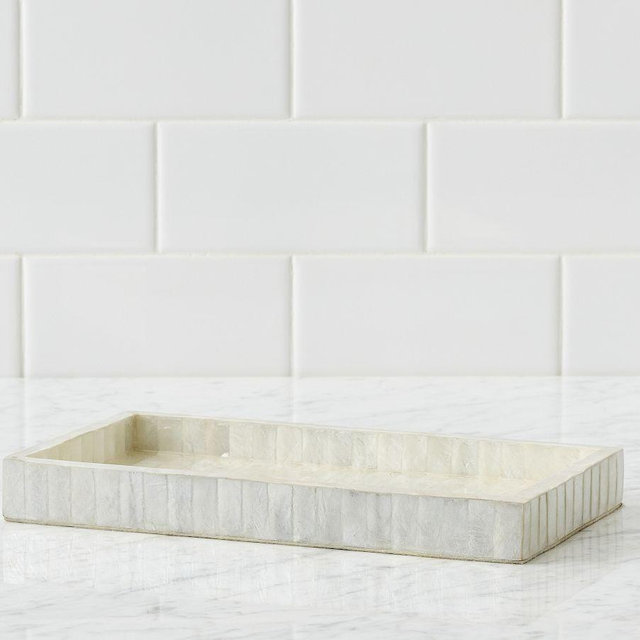 Capiz Tray, White