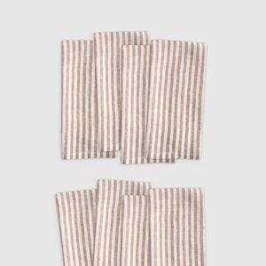 European Linen Stripe Napkins (Set of 8)