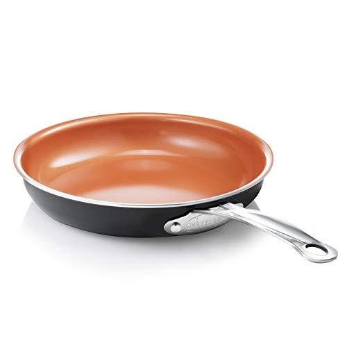 Gotham Steel 11” Non Stick Fry Pan Titanium and Ceramic Copper Coating, Dishwasher, Metal Utensil and Oven Safe