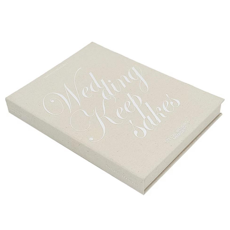 Linen Wedding Keepsake Book Box
