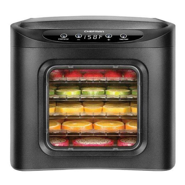 Chefman RJ43-SQ-6T 6 Tray Digital Touch Display BPA Free Food Dehydrator, Black