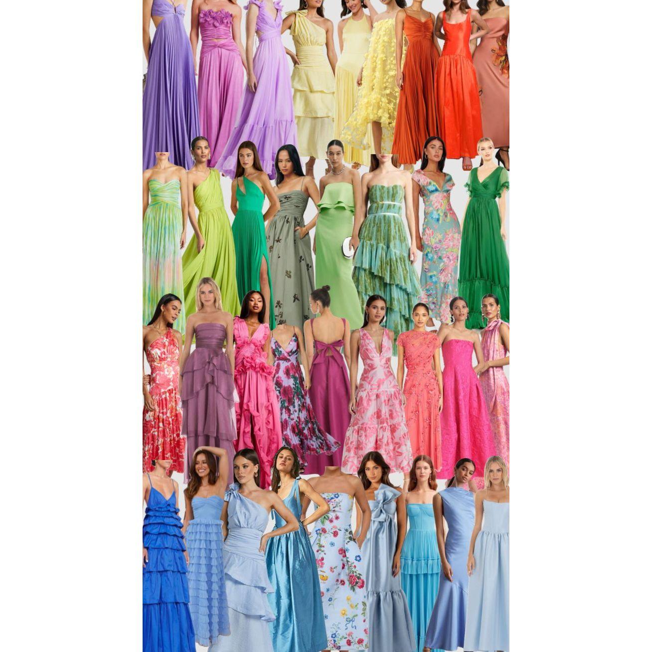 Women's Attire Inspiration: Think vibrant colors and patterns but also island chic