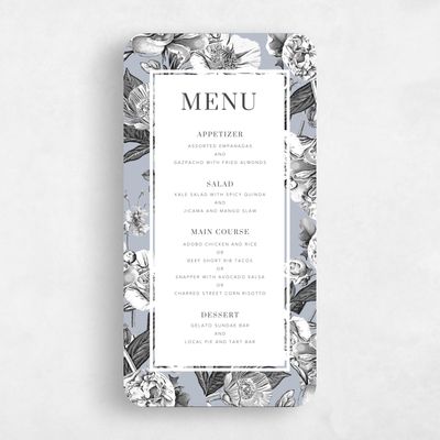 Blue Rounded Wedding Menu - Trèfle