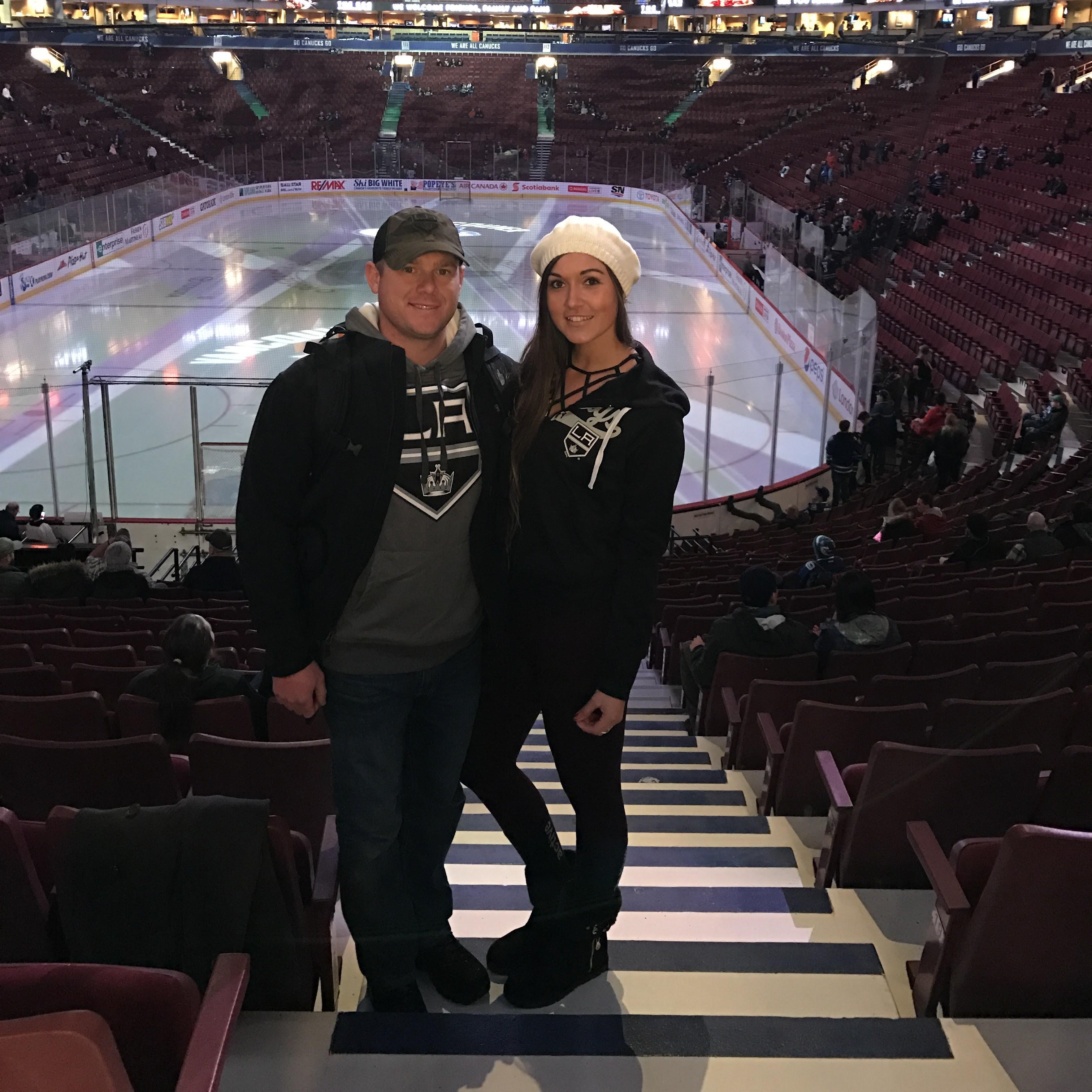 We love sporting events! Vancouver Canucks playing the LA Kings!
