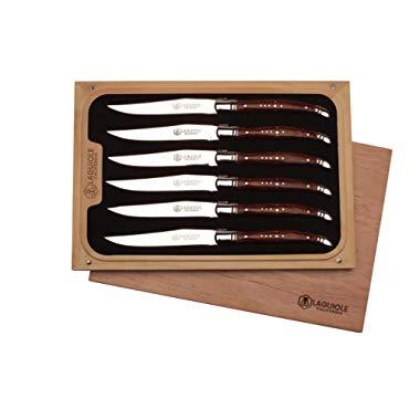 Laguiole California French-Designed Steak Knives Set of 6 (Rosewood)
