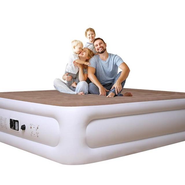 Etto Air Mattress Queen with Built in Pump, 18 inch Luxury Double High Air Bed Fast Inflation/Deflation, Portable Inflatable Blow up Mattress with Carry Bag for Camping, Home&Guests, 650lb MAX