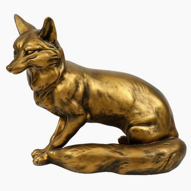 16" Fox Outdoor Statue - Bronze