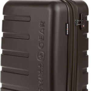 SWISSGEAR Signature Hardside Expandable Carry-On Spinner Luggage, ABS Construction, TSA-Friendly Lock, and Built-In Cupholder, Chocolate, 19-Inch