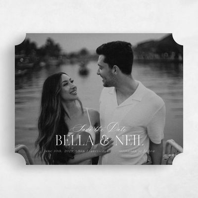 White Ticket Wedding Save the Date - Saif Landscape