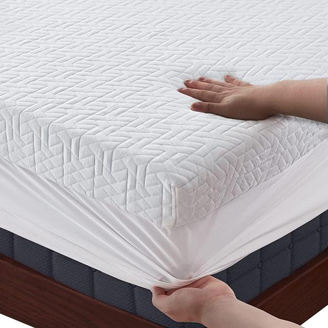 BEDLUXURY Mattress Topper Memory Foam: 3 Inch Queen Size Gel Colling Mattress Pad Cover with 8''-21'' Deep Pocket for Back Pain Bed Topper with Removable Bamboo Cover Soft & Breathable