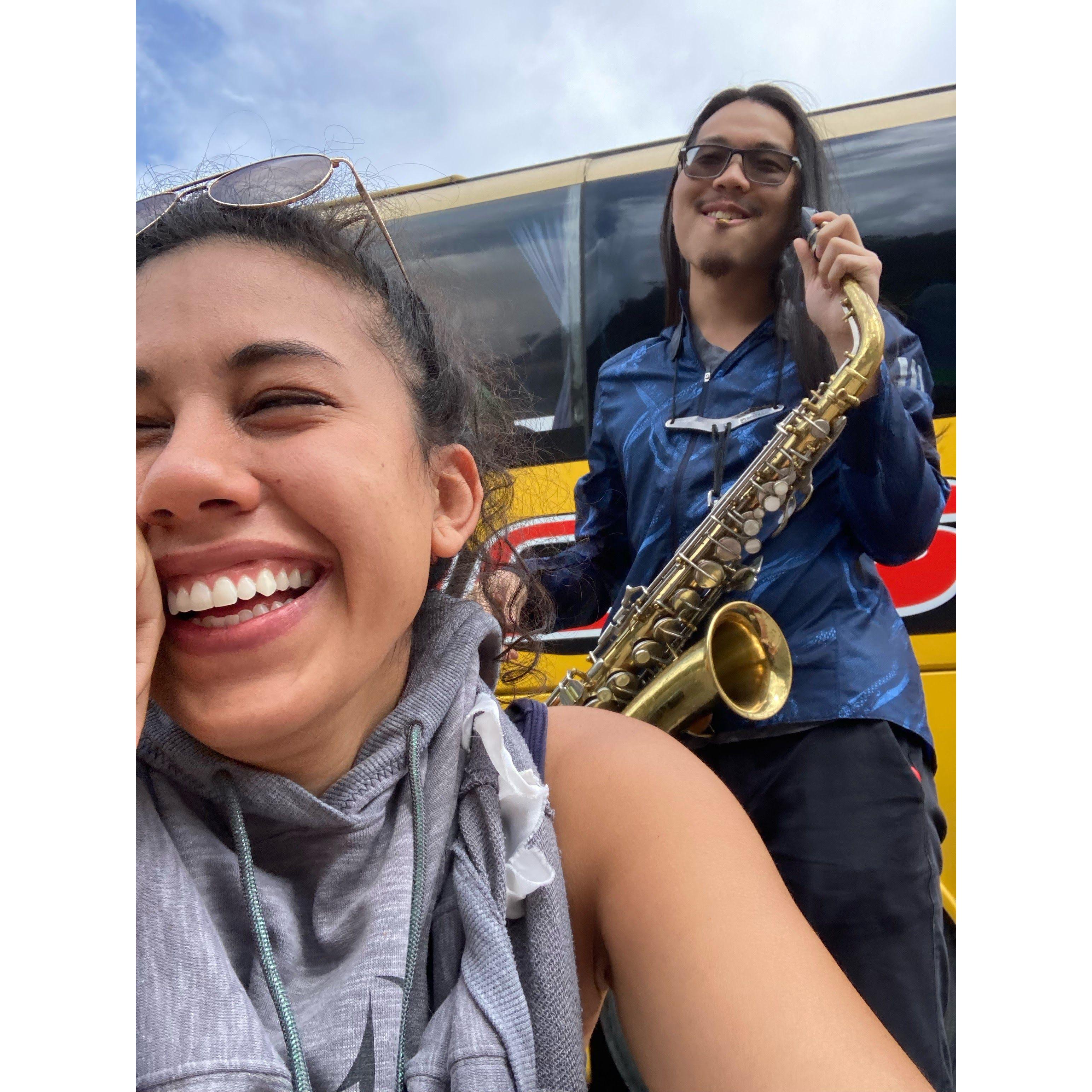 Our first roadtrip together to the Amazon rainforest. The bus broke down in the middle of nowhere so Austin charmed the passengers with music.