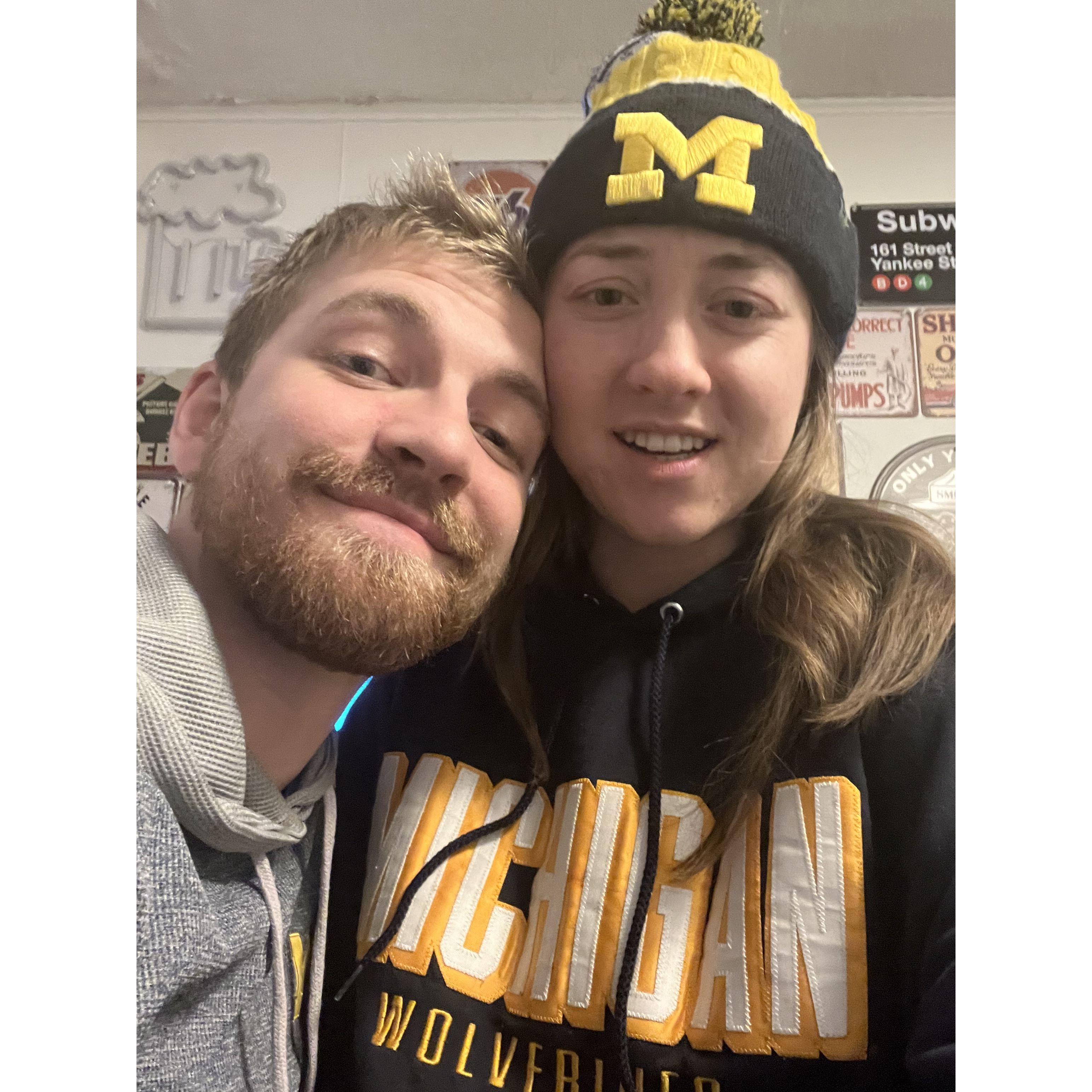 Year 3 of Kylie in Michigan apparel after the big game (Dec. 2023)