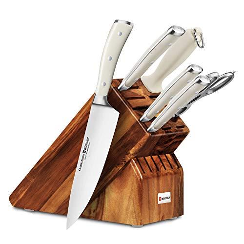 Wusthof Classic Ikon Creme 7-piece Acacia Knife Block Set