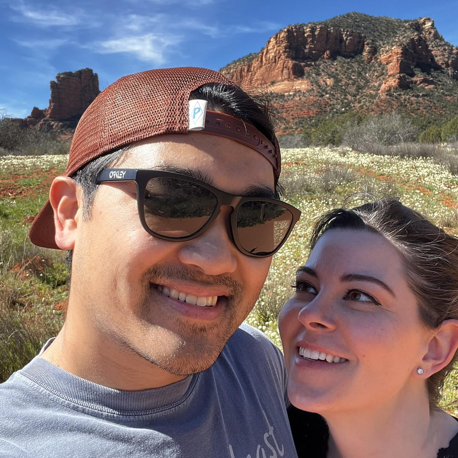 Hiking through the desert