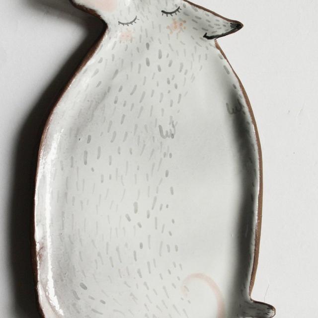 Sleepy mouse - cute handmade ceramic spoon rest MADE TO ORDER