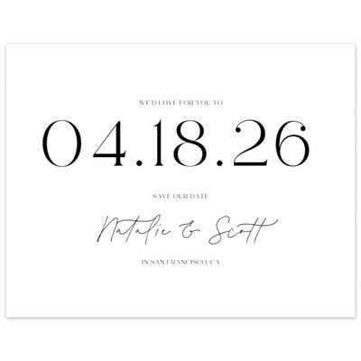 White Wedding Digital Save the Date - Taos Landscape