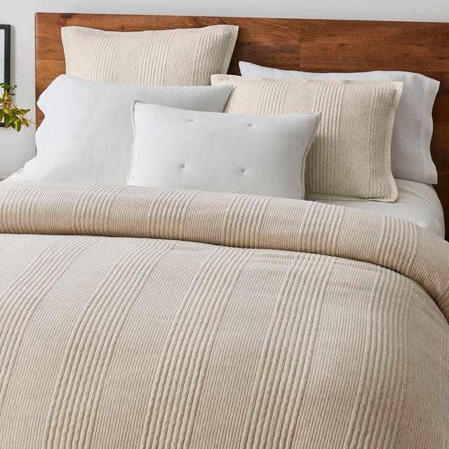 Jersey Linear Duvet, King/Cal. King, Oatmeal