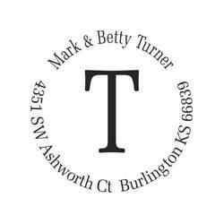 Round Monogram Custom Address Stamp
