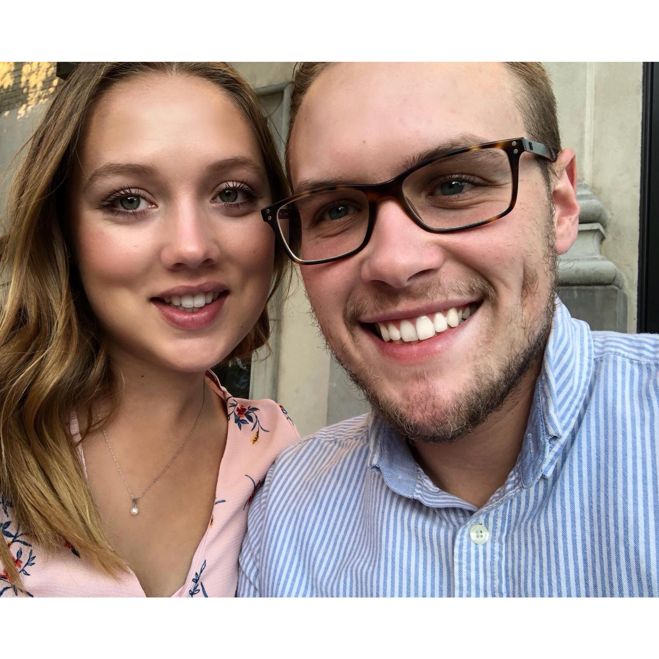Austin and Kim after he returned from a month long work trip, their first time spending that much time apart from each other.