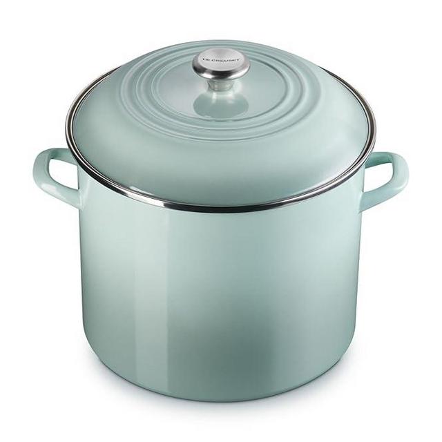 Le Creuset Enamel on Steel Traditional Stockpot, 16 qt., Sea Salt with Stainless Steel Knob