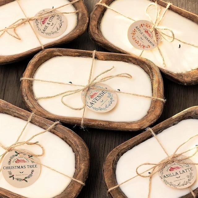 Red Barn Candle Company Wood Dough Bowl Candles | 100% Natural Soy Wax & Essential Oil Infused | Odor Eliminating + Pet Safe | Scented Candle Gifts for Men & Women (3-Wick, Flower Shop)