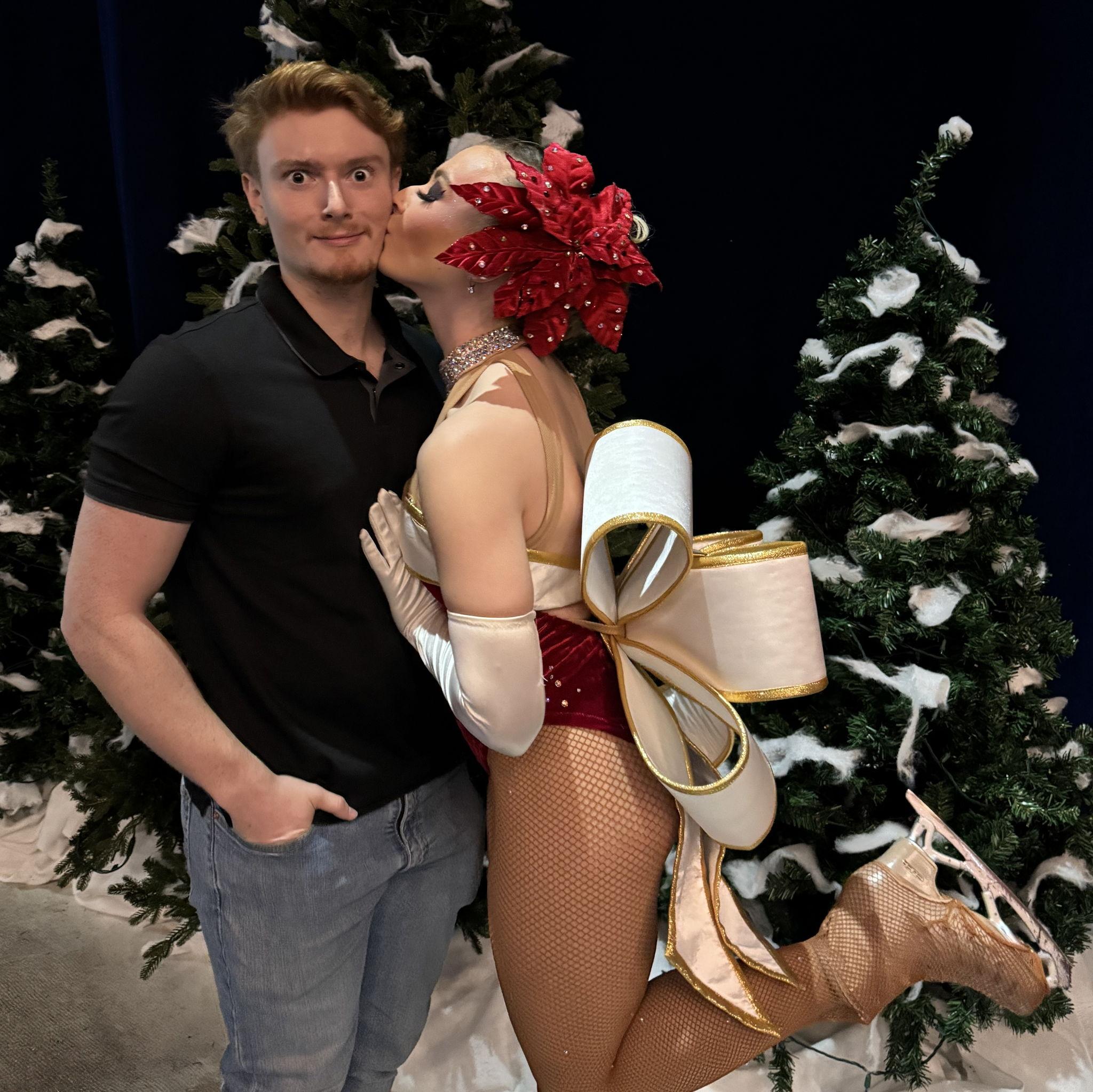 Jeremiah visiting Amelia after one of her 2025 COI performances