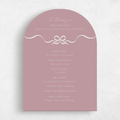 Pink Arch Wedding Program - Alba