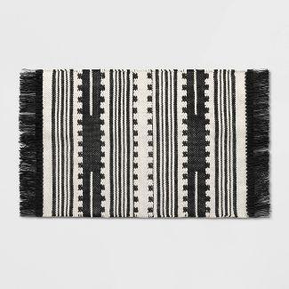 Woven Accent Rug Black