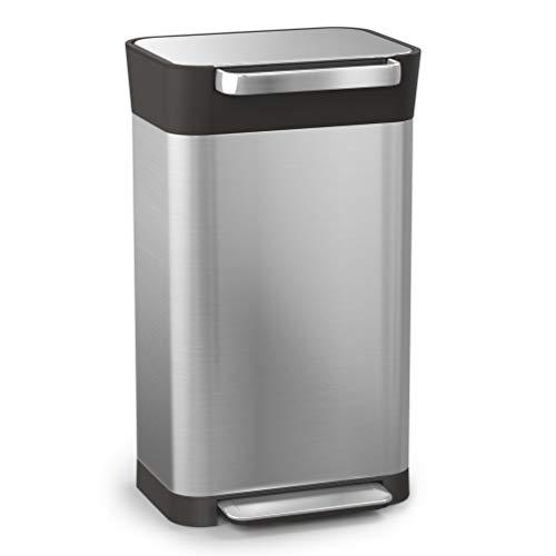 Joseph Joseph 30030 Intelligent Waste Titan Trash Can Compactor, 8 gallon / 30 liter, Stainless Steel