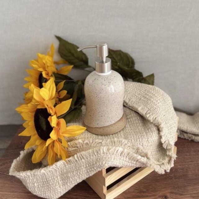 SaltStone Liquid Soap Dispenser // Lotion Dispenser, Handmade Pottery