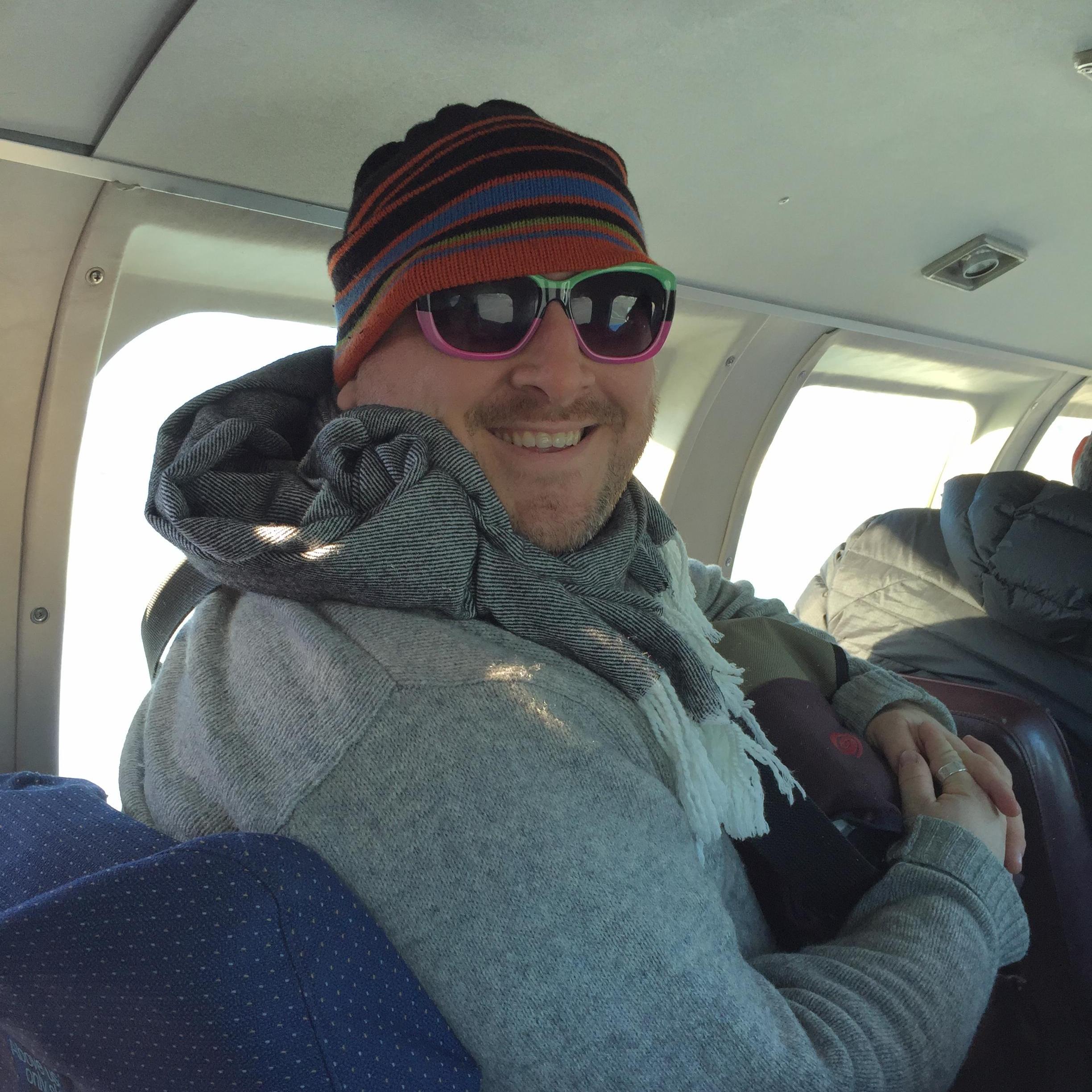 Aboard a tiny plane en route to Tofino, an island off the coast of Vancouver where Shep proposed.
