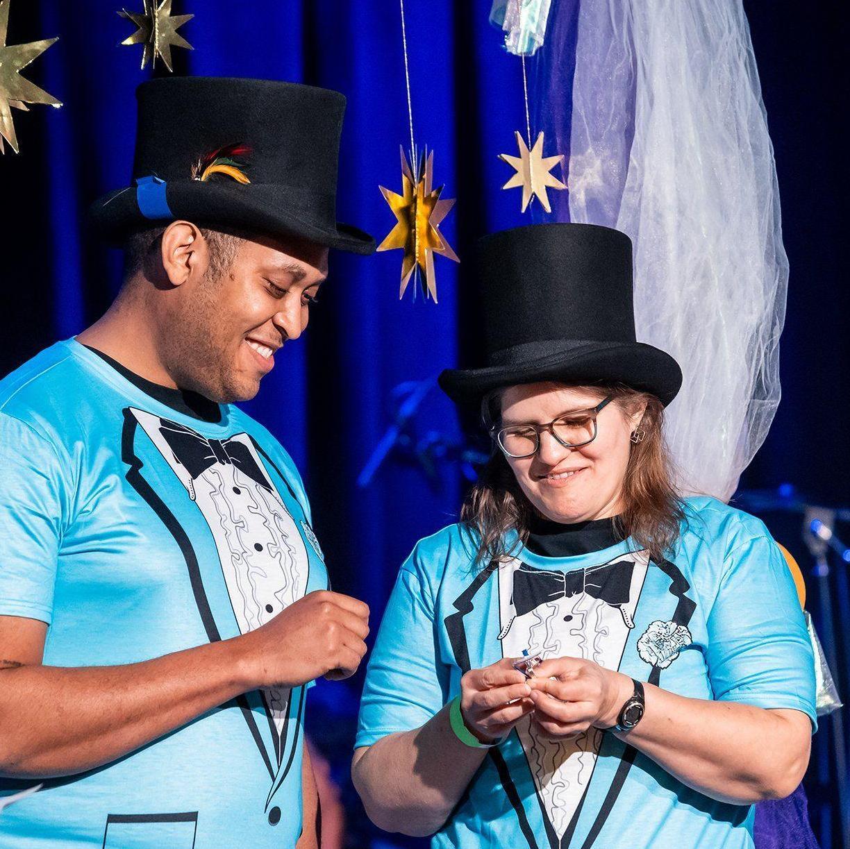 Chris and Rachel exchange decoder rings that the pianist, Sammy Twelve-Fingers, found in a cereal box of "Dynasties!"