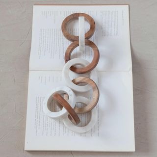 Acacia Wood & Marble Chain with 8 Links
