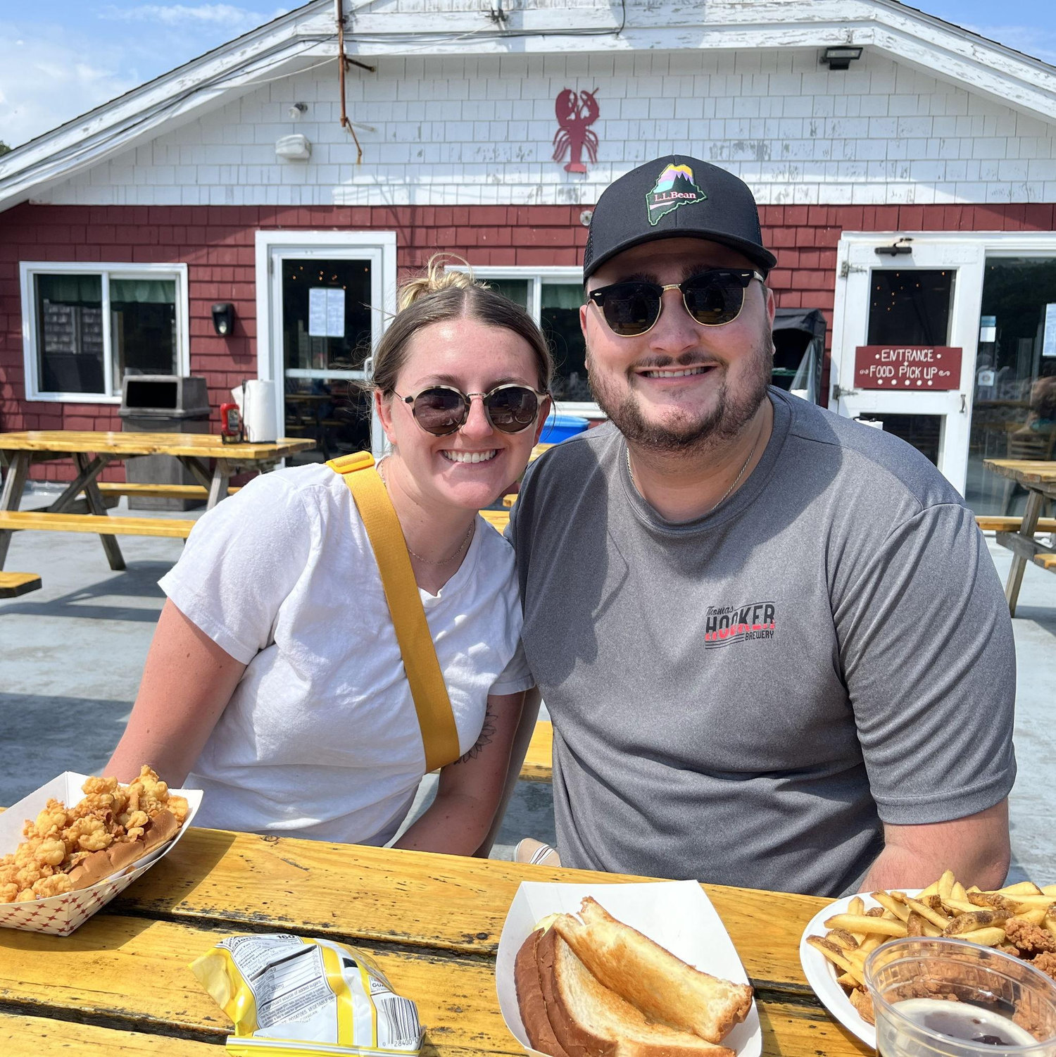 Lunch at one of our favorite spots in Maine, Shaws Lobster Wharf!