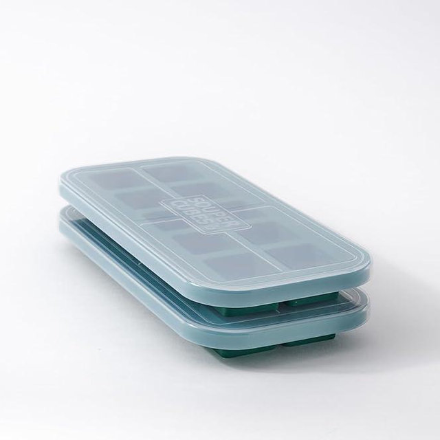 Souper Cubes 2 Tbsp. Silicone Freezer Molds - Perfect for Storing Garlic, Herbs, Ginger, Pesto, Tomato Paste, Lemon Juice, Purees and More - Silicone Baby Food Freezer Tray - Kale – 2-Pack