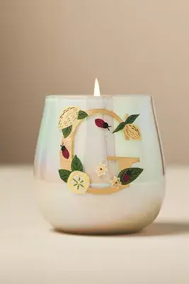 Fruity Monogram Floral Night Gardenia Glass Candle