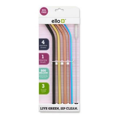 Ello 4pk Stainless Steel Straws