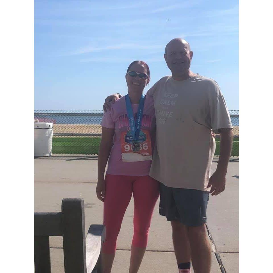 Rock n Roll Half Marathon in Virginia Beach where he cheered me on and ran with me into the finish. My biggest cheerleader.