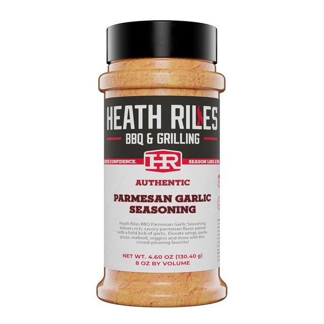 Heath Riles BBQ Rub - Parmesan Garlic Seasoning, Champion Pitmaster Recipe, Legendary Rubs For Smoking & Grilling, 80+ BBQ Championships, 8 oz.